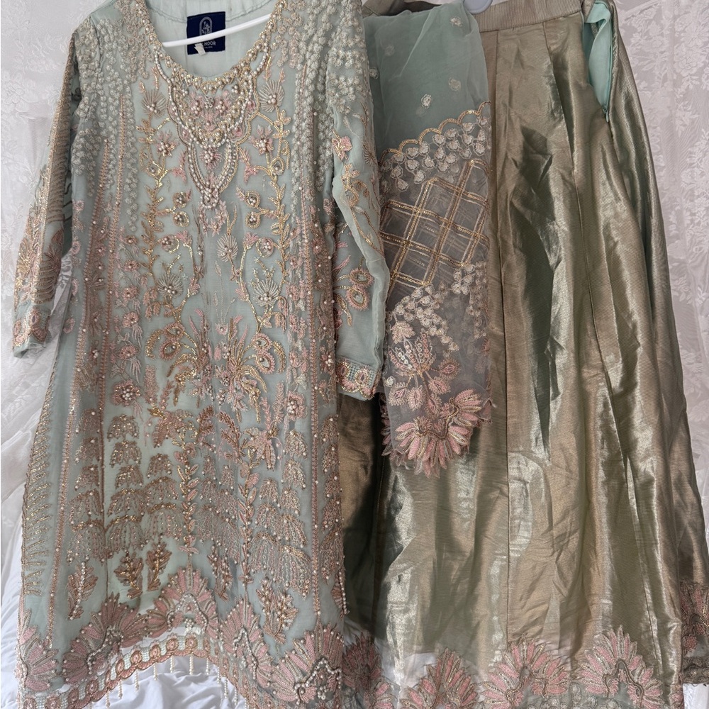 Embroidered Dress and Skirt Set Pakistani